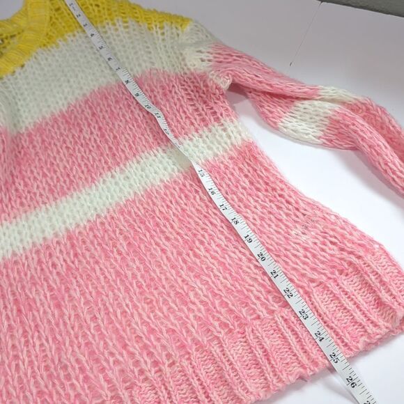 Sundance Sweater Womens Medium Pink Striped Open Knit Wool Blend - Picture 8 of 8